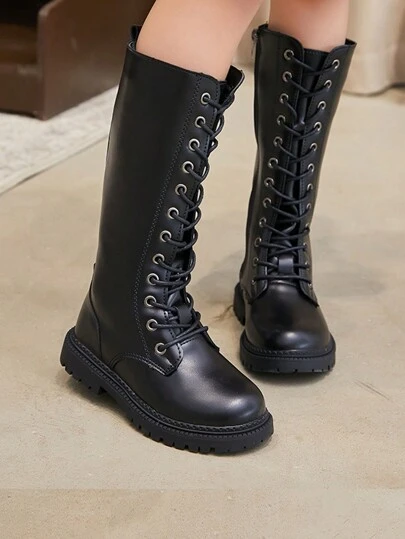 女童新款高帮公主拉链靴小女孩长靴儿童时尚靴子