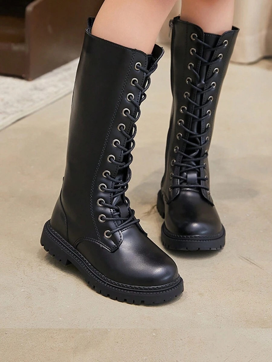 Girls New High-Top Princess Zipper Boots Little Girl Long Boots Children Stylish Boots