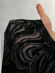 Slaydiva Leggings transparentes con efecto flockado de mujer, de uso casual/ajustado - Negro - Ver 10