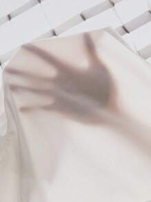 SHEIN Girls' Long Sleeve Beaded Collar White Shirt Blouse, Autumn - White - View 4