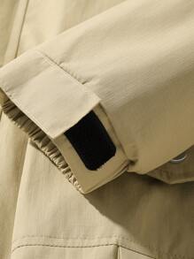 Manfinity Hypemode Chaqueta con capucha de colores contrastantes y puntadas informales para hombre en otoño