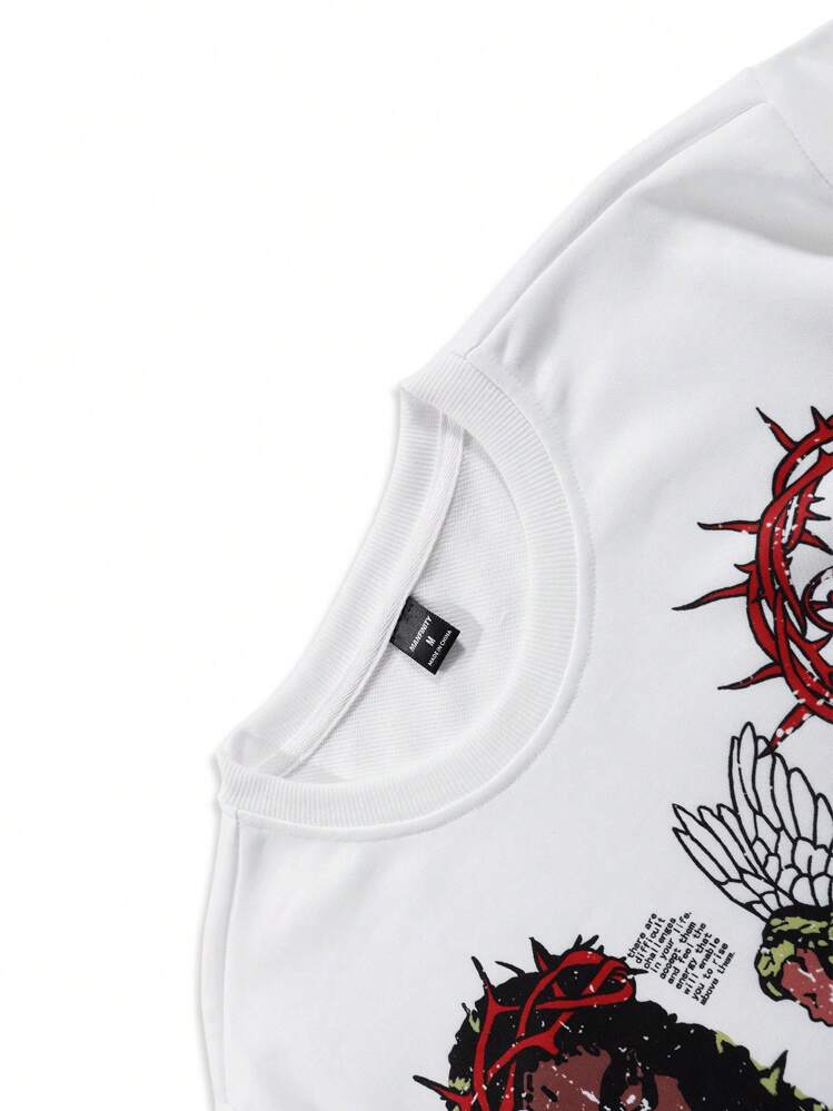 Manfinity Roghcode Herren Pullover Sweatshirt mit Rundhalsausschnitt, Langarm und grafischem Aufdruck, Lässig Wear Urlaubs-Grafik Sweatshirt, als Geschenk für Freunde, Ehemann, Freund - Verschiedenfarbig - Übersicht 7