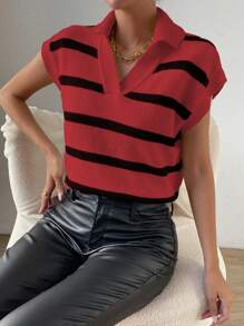 SHEIN Unity 女士无袖条纹印花夏季毛衣背心 - 彩色 - 查看 5