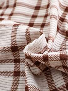 Cozy Pixies 3pcs Baby Boy's Colorful Plaid Contrast Collar Short Sleeve Cardigan, Soft Knit Short Sleeve T-Shirt And Pants Set