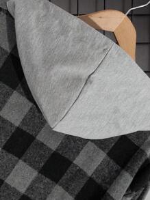 RueChic Men's Fashionable Classic Plaid Pattern Hooded Shirt Jacket - Grey - View 7