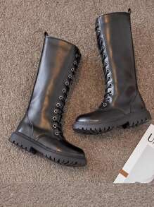 Girls New High-Top Princess Zipper Boots Little Girl Long Boots Children Stylish Boots