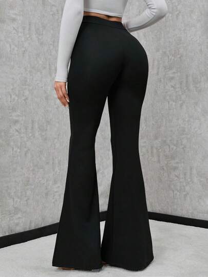 SHEIN Tall Byxor med hög midja utsvängda ben