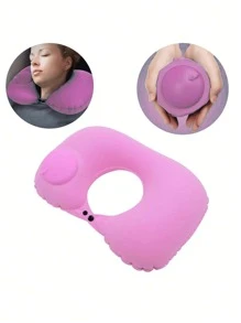 1 Piece PVC Self-Pressing Inflatable Travel Pillow, U-Shaped Neck Pillow, Ergonomic Head Pillow, Soft And Washable, Suitable For Camping, Travel, Planes, Trains, Cars, And Offices For Comfortable Sleep Anytime, Anywhere - Multicolor - View 10