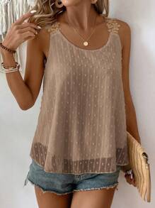 EMERY ROSE Women's Plain Minimalist Sleeveless Tank Top - Khaki - View 4