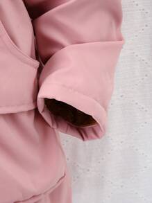 Tween Girl 加厚保暖内衬连帽夹克 - 粉色 - 查看 4