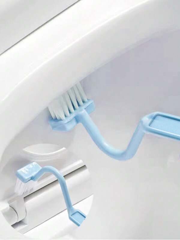 1 pièce Brosse de toilette en forme de V, petite brosse de toilette, brosse de nettoyage de toilette en plastique avec design incurvé, convient pour le nettoyage de la salle de bain et des toilettes, pratique pour le nettoyage en profondeur des toilettes, le nettoyage des recoins. Cadeau de Noël idéal pour la décoration de la salle de bain d'été.