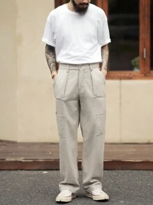 Manfinity Homme Men Slant Pocket Straight Leg Jeans - Mint Green - View 4