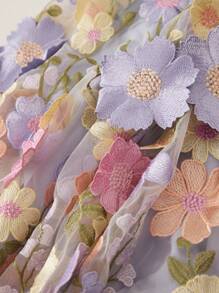 Anewsta Elegant 3D Floral Embroidered Mid-Length Slip Dress For Women Maxi Women Outfit