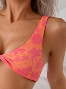 Bộ bikini 2 mảnh thiết kế xoắn in ngẫu nhiên cho kỳ nghỉ bãi biển mùa hè - Nhiều màu - Xem 4
