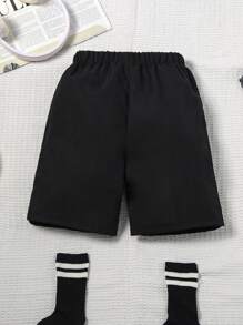 男童休闲舒适口袋工装短裤，夏季 - 黑色 - 查看 2