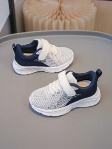 1 双儿童男女款网眼透气休闲鞋，轻便学生运动鞋，适合春秋季 - 藍白色 - 查看 4