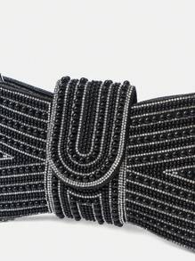 SHEIN Belle Bolso de embrague lujoso, glamoroso y elegante para mujeres, bolso de noche para mujeres, para chicas, damas, mujeres, estudiantes universitarias, para novias, damas de honor, invitadas de boda, luna de miel, para fiesta, baile de graduación, boda, club, cita, noche elegante. Bolso de embrague elegante perfecto para fiestas, bodas, bailes de graduación, cenas/banquetes - Negro - Ver 6
