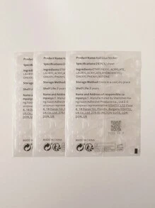 ROMWE Kawaii 10入組甜蜜清涼風格手工假指甲，附3入組雙面膠帶，可拆卸Y2K手繪線圈美甲貼紙，高品質鑽石貼面馬賽克指甲藝術，適用於節日聚會、跳舞和日常佩戴 - 彩色 - 查看 4