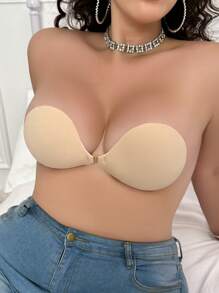 1 pieza Sujetador adhesivo de unicolor minimalista de talla grande para mujeres