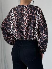 Chiquease Women's Spring & Autumn Leopard Print Long Sleeve Short Jacket - Multicolor - View 2