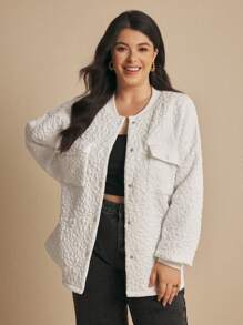 Elaquor Plus Size Herfst Casual Geborduurd Gewatteerd Jasjeold Money,Uitgaansoutfits