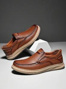 大地色系坡跟厚底凉鞋 学院风运动鞋 独特乐福鞋系列 复古休闲简约英式运动商务优雅户外徒步远足派对度假 - 棕色 - 查看 5