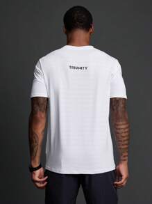 Manfinity Sport Corelite Boyfriend Style Men's Letter Print Short Sleeve Activewear T-Shirt 3-Piece Set