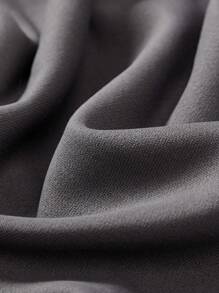 SHEIN MOD Plus Size Women's Sweatshirt With Dark Grey Bow Decoration On Front Pocket - Dark Grey - View 4