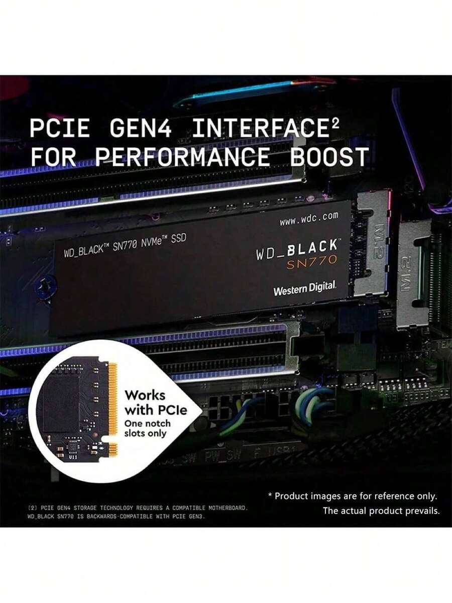 Western Digital SN770 2TB 1TB 500GB SSD NVMe Gen4 PCIe M.2 2280 PCIe 4