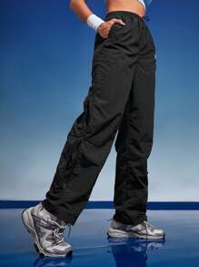 In My Nature Women's Outdoor Camping & Hiking Drawstring Design Long Pants - Black - View 3