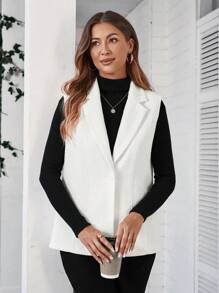 EMERY ROSE 秋季上衣 女式工作上衣 冬季上衣 女式西装外套 女式外套 白色外出服装 秋季服装 - 白色 - 查看 6