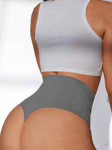 2pcs Women Seamless High Waist Adhesive Bone Tummy Control Shapewear Shorts - Multicolor - View 2