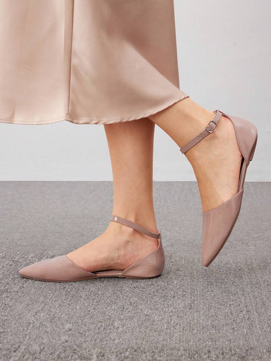 CUCCOO BIZCHIC Woman Shoes Fashionable Flat Shoes With Shiny Straps At The Back Wedding Shoes For Summer Vacation Shoes Summer Elegant Basics Business Casual Business Chic Spring Shoes Spring Break Easter