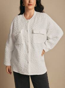 Elaquor Plus Size Herfst Casual Geborduurd Gewatteerd Jasjeold Money,Uitgaansoutfits