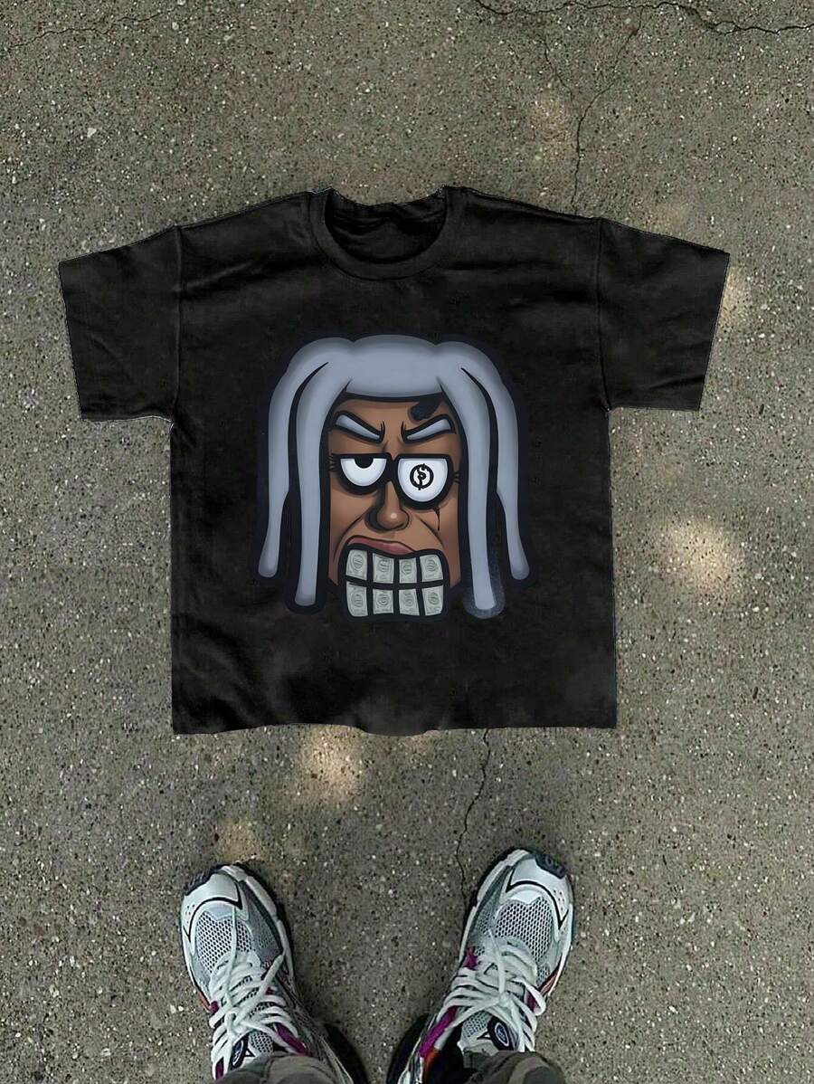 Manfinity Dauomo 男士卡通人物印花圆领短袖 T 恤