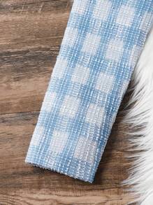 Set de 2 piezas de chaqueta a cuadros y vestido con parches de malla para niña preadolescente, otoño/invierno - Multicolor - Ver 5