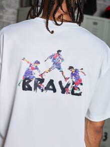 Gym Rark Boyfriend Style Men's Crew Neck Short Sleeve Solid Color Casual Comfortable Sports T-Shirt School - White - View 7