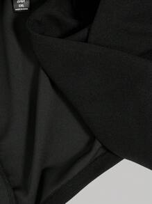 SHEIN MOD Plus Size Black Bishop Sleeve Vintage Palace Style Short Suit Jacket - Black - View 5