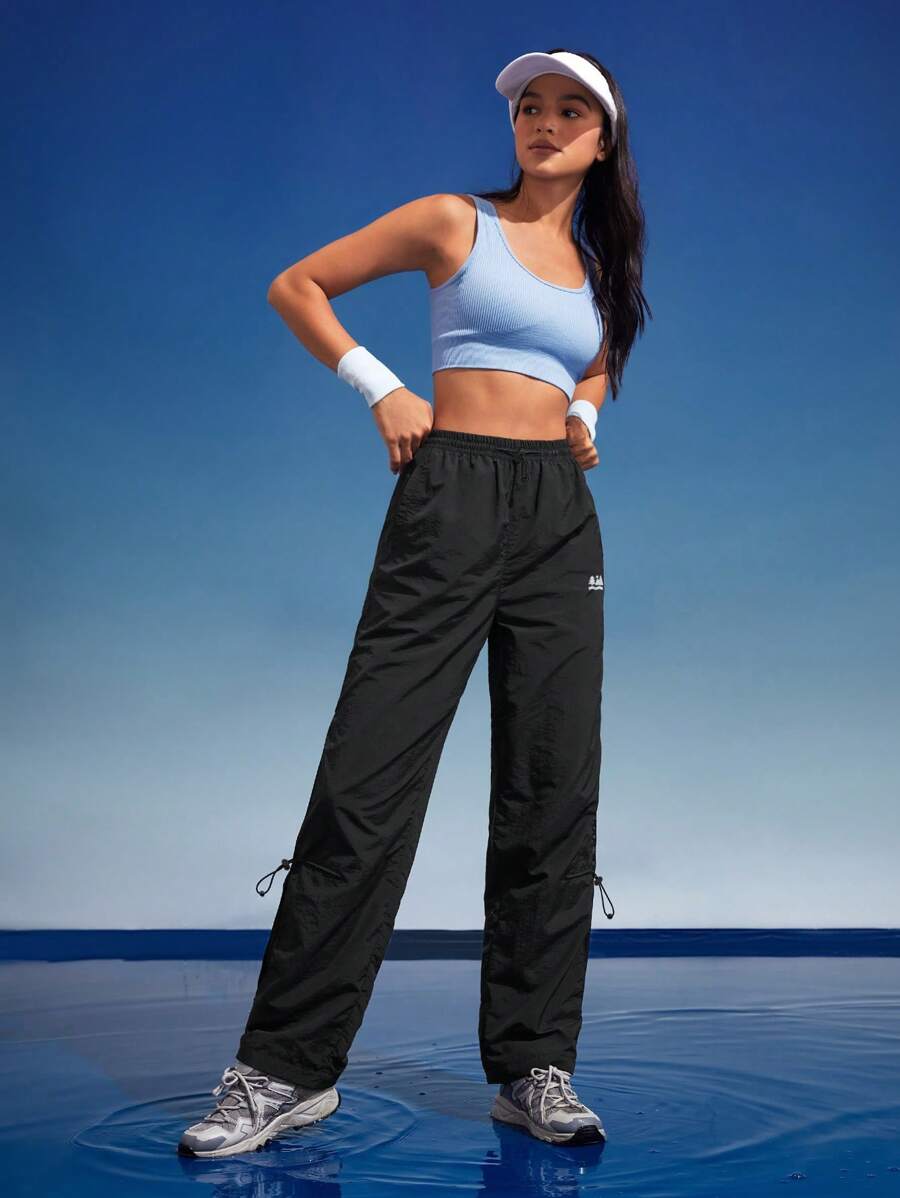 In My Nature Women's Outdoor Camping & Hiking Drawstring Design Long Pants - Black - View 1