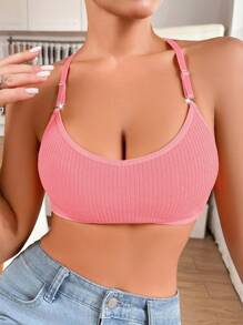 Camisole En Dentelle Confortable Pour Femme, Toute l'année - Rose bonbon - Voir 4