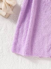 SHEIN Áo khoác Cinched thoải mái cho bé gái thường ngày - Màu tím - Xem 6