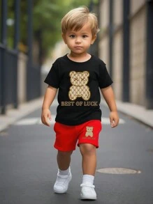 青少年男孩两件套休闲街头可爱运动薄款夏季