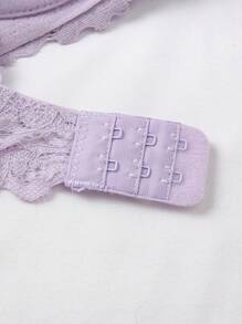 Shein Underwear&Sleepwear Basics Set de 5 piezas de Sujetador acolchado de encaje romántico para uso diario, mejorar busto pequeño Lencería