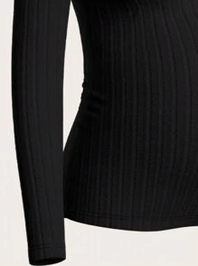 SHEIN 3pcs Maternity Ribbed Knit T-Shirts, Autumn/Winter - Multicolor - View 5