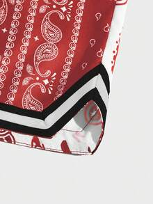 Prep Men Paisley Print Drawstring Waist Loose Casual Shorts - Multicolor - View 3