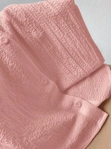 Comfortcana Women Pink Woven Cropped Shirt - Pink - View 6