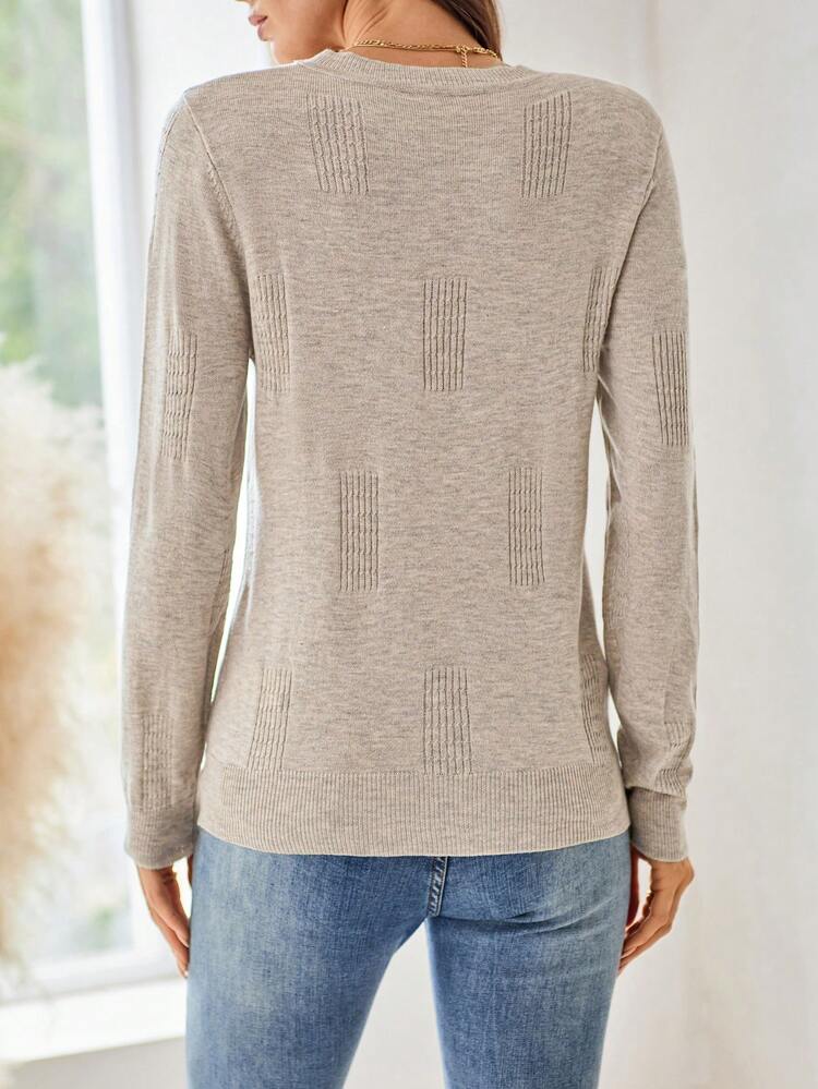 Women's Crew Neck Solid Color Oversized Casual Loose Pullover Sweater