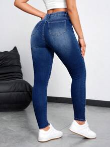 SHEIN Essnce 女士日常简约紧身牛仔裤