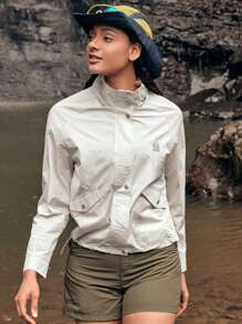 In My Nature 女士连帽夹克特殊面料时尚运动户外夹克