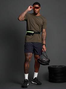 Manfinity Sport Corelite Boyfriend Style Men's Letter Print Short Sleeve Activewear T-Shirt 3-Piece Set